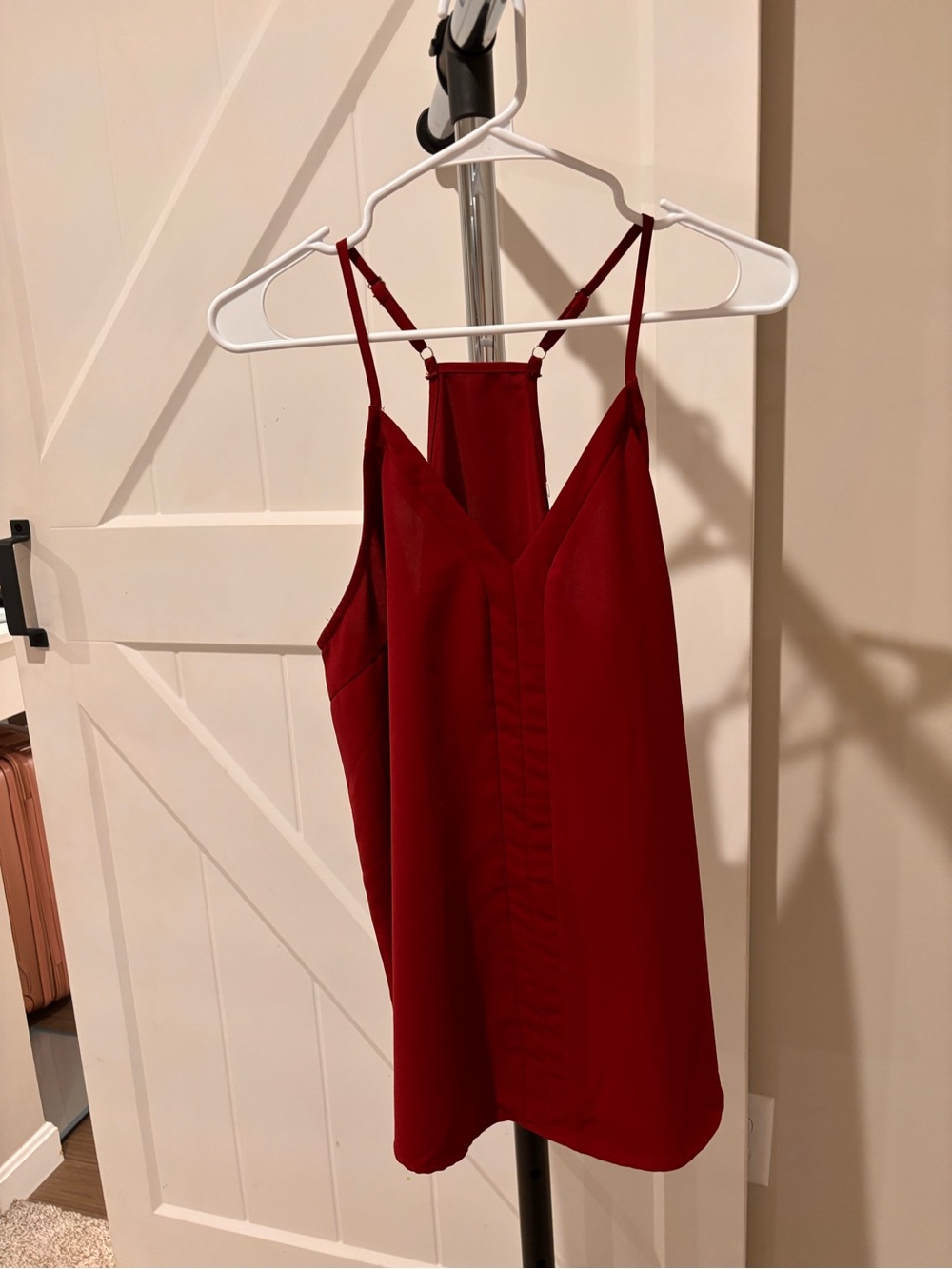 Women's Burgundy Double-Strap V-Neck Camisole